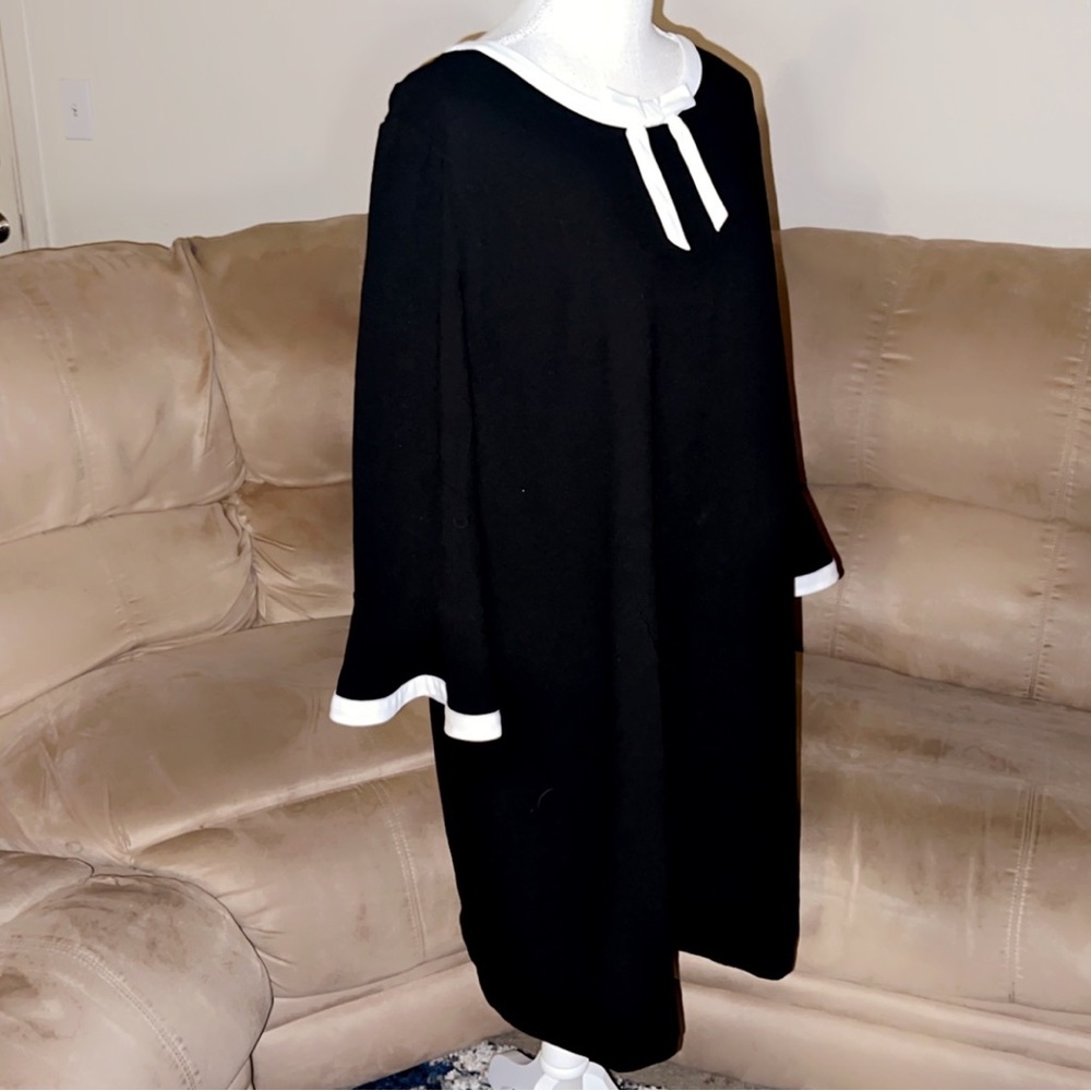 Karl Lagerfeld Black Mini Dress with White Trim